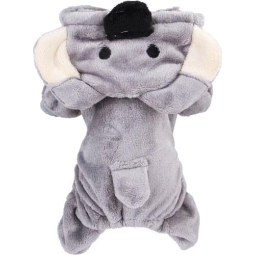 Winter Pet Dog Clothes Grey Koala Halloween Dog Cosplay Costume Cute Dogs Hoodie Coat Jacket Fleece Dog Jumpsuit For Small Dog