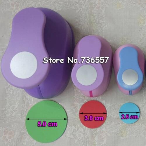 3PCS(5cm,3.8cm,2.5cm) Round shape craft punch set children manual DIY hole punches cortador de papel de scrapbook Circle punch