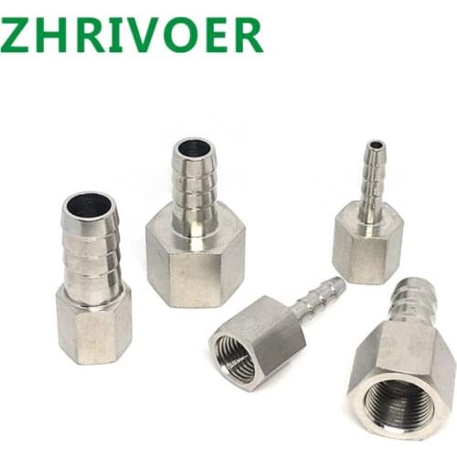 304 BSP Female Thread X Barb Hose Tail Reducer Pagoda Joint Coupling Connector Stainless Steel Pipe Fittings
