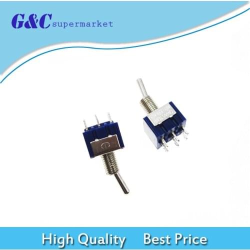 6PCS/LOT MTS-203 ON-OFF-ON 6 Pin 3 Position Mini Latching Toggle Switch AC 125V/6A MTS203