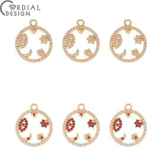 Cordial Design 30Pcs 17*20MM Jewelry Accessories/DIY Making/Earrings Connectors/Pendant/Earring Findings/Hand Made/CZ Charms