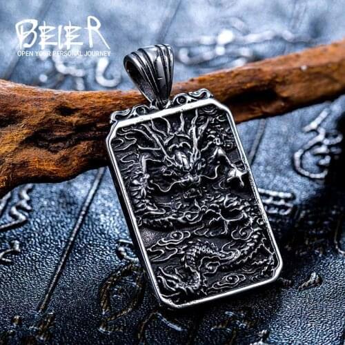 BEIER Drop Shipping Hight Quality Stainless Steel Fashion Dragon Pendant Necklace Jewelry BP8-217