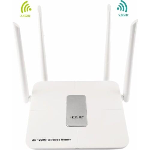 EDUP K2 EP-RT2655 AC 1200Mbps Wireless Dual Band 2.4GHz 5.0GHz Router WiFi Repeater with 4x5dBi WiFi Antennas US Plug