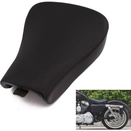 Black Motorcycle Accessories Driver Front Leather Pillow solo Seat Cushion For Harley Sportster Forty Eight XL 1200 883 72 48