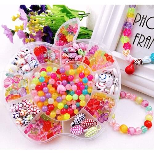 DIY Handmade Bead Toy For Children Beads Plum Blossom Box Set Building Kit Girl Weaving Bracelet Jewelry Making Toy Gift