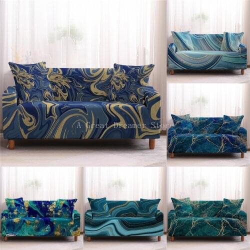 Marbling Printed Elastic Sofa Cover Slipcovers For Living Room Stretch Couch Cover Shape Sofa Slipcover Home Decor 1/2/3/4Seater