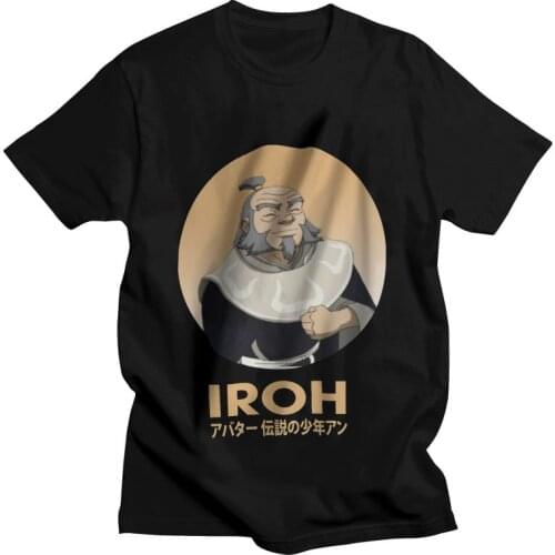 Graphic Iroh Avatar The Last Airbender Character T-Shirts Men Novelty T Shirt Short Sleeve Anime Iroh Tshirt 100% Cotton Tee Top