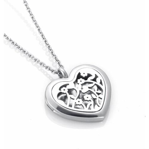 Ijp0180 Aromatherapy Locket Necklace Fashion Hollow Flower Diffuser Essential Oil Perfume Locket Pendant Necklace Women Jewelry