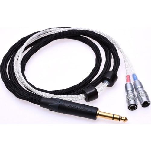 6ft 1/4 6.35mm 16 Cores Silver Plated Headphone Upgrade Cable ForMr Speakers Dan Clarks Audio Ether Alpha Dog Prime