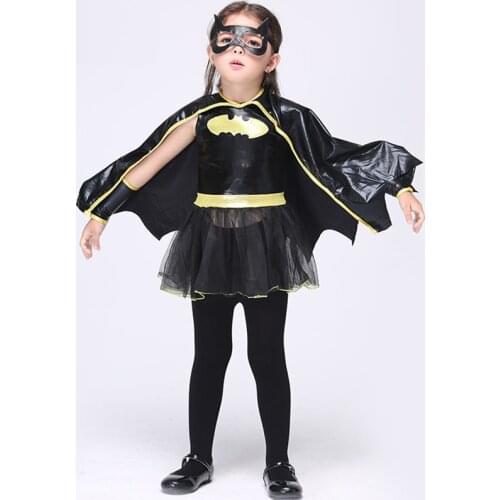 Girls Halloween costumes Batgirl fancy dress For Children Kids disguise carnival party Outfit superhero cosplay