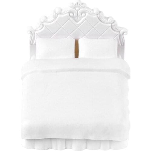 Dollhouse Furniture, Miniature Bed Double Bed Model, 1:20 Dollhouse Dollhouse