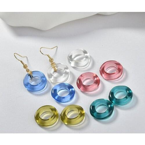 Summer style 50pcs/lot color print geometry irregular rounds shape acrylic beads without holes diy jewelry earring accessory