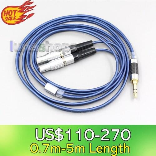LN006448 Blue 99% Pure Silver XLR 3.5mm 2.5mm 4.4mm Earphone Cable For Focal Utopia Fidelity Circumaural
