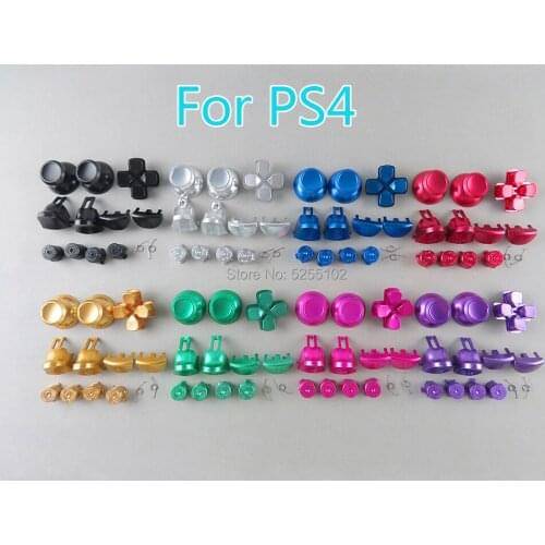 1Set For Sony 4 Pro JDS-040 4.0 Metal Buttons Aluminum Metal Thumbstick Analog Grip Buttons D-Pad L1 R1 L2 R2 Trigger spring