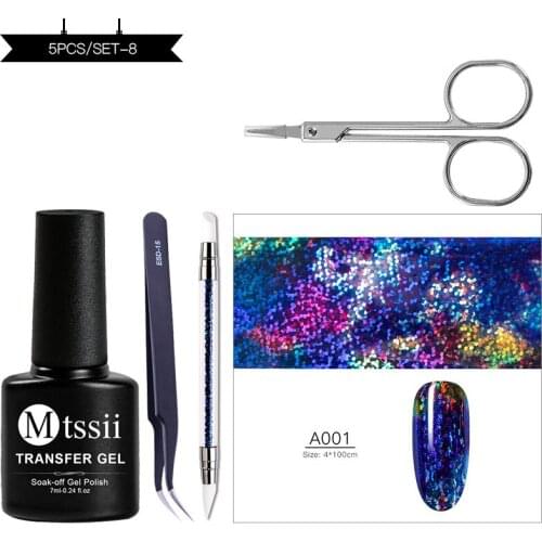 Mtssii Nail Foils Glue Manicure Nail Art Gel Varnish Starry Sky Clear Adhesive Star Glue for Nail Foils Transfer Paper