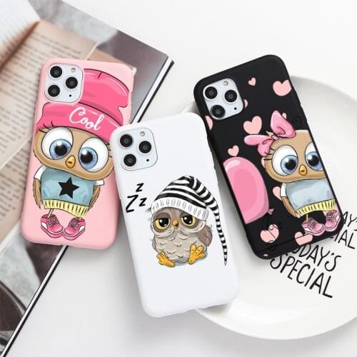 Cartoon Girl Gifts Cute Owl lovers Shell For Huawei P30 P20 P40 Lite E Pro Y6 Y7 2019 Mate 20 Lite Honor 8X P Smart 2019 Z Cases