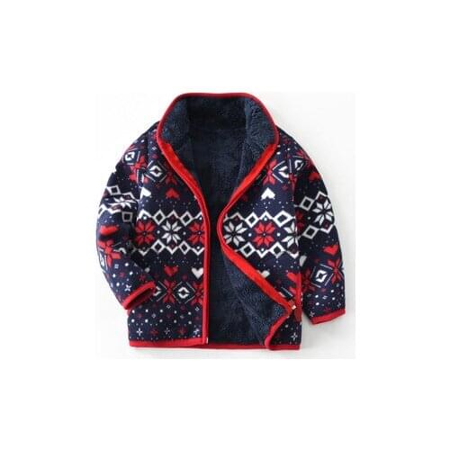 New Boys Girls Printed Polar Fleece Coat Baby Cotton Cashmere Jeckets Kids Autumn Spring Casual Cardigan Outwear 2 3 4 5 6 7 8 Y