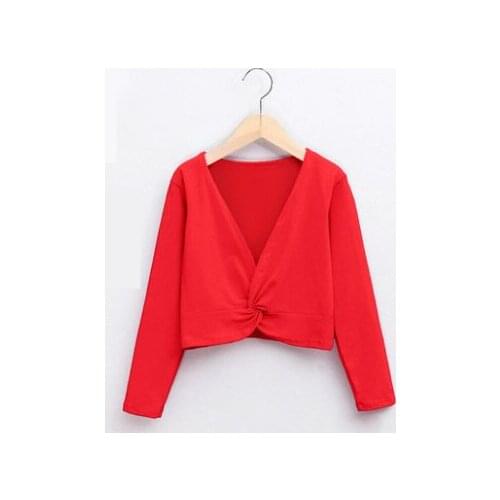 New Fashion Children Dance Costume Girl Ballet Shawl Long Sleeve Autumn Winter Coat Pure Cotton Practice jacket 5color