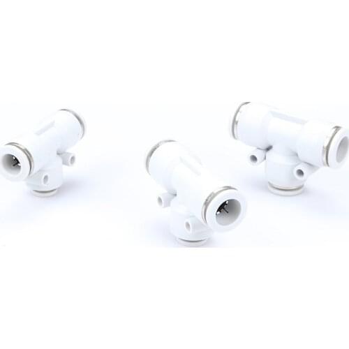 Pneumatic high-end white PEG air pipe fittings quick fitting pneumatic fittings three-way variable diameter 8 cylinder fittings