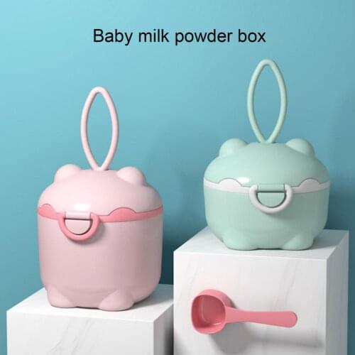 Portable Creative Solid Color Milk Powder Box Fresh Color Lovely Cartoon Design Large Capacity Baby Milk Case for Food