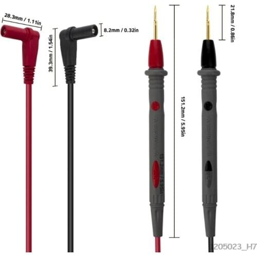 Gold plated Silicone Wire Test Leads for Multimeter Ultra Pointed 1000V 20A Needle Test Probe Tip