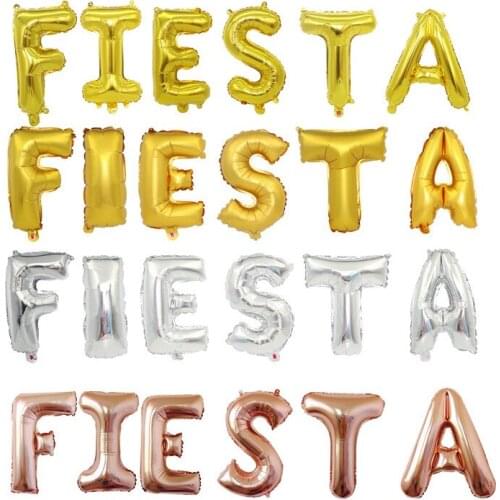 Fiesta balloon 16inch party letter set children birthday carnival party decoration aluminum foil balloon wholesale