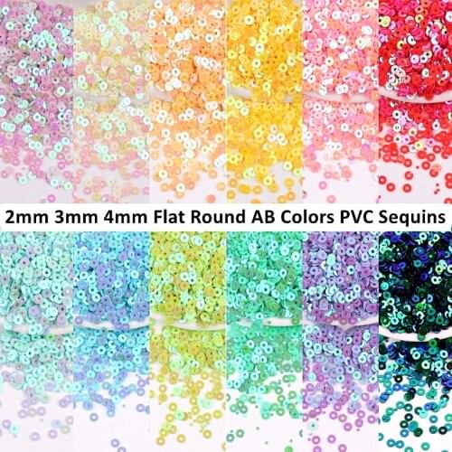 Multi Size 2mm 3mm 4mm Sequins AB Colorful Flat Round Loose Sequin Paillette DIY Sewing Wedding Craft, Women Garment Accessories
