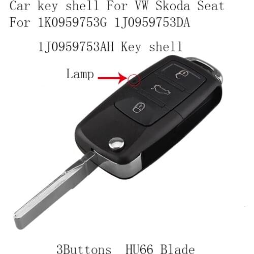 3 Buttons Folding Remote Car Key Case For VW Passat Polo Golf Touran Bora Ibiza Leon Octavia Fabia Flip Car Shell Fob For 753G