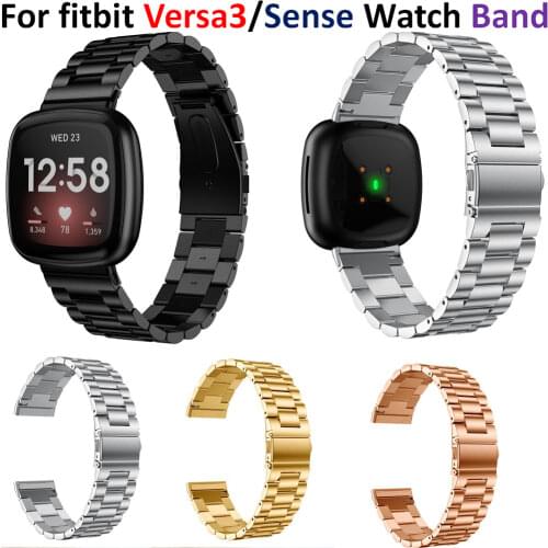 New Replacement Wrist For fitbit Versa3/Sense Band Metal Stainless Steel Smart Bracelet Watch Strap For fitbit Versa 3 Watchband