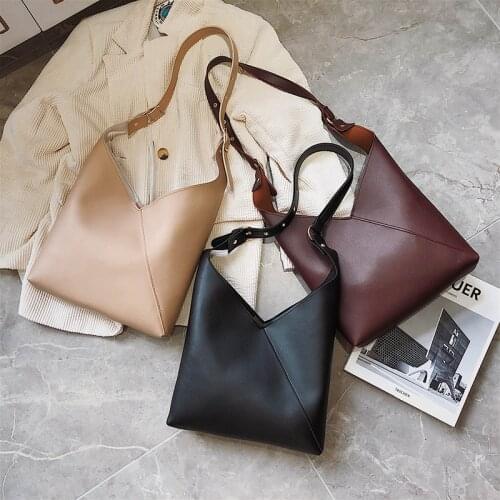 Womens Tote Bag Big CapacityWinter Korean Simple Fashion One Shoulder Personalized Splicing Cross Ulzzang Sub Mother HandBag