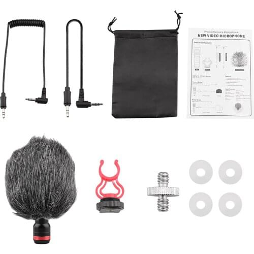 Video Microphone with Adapter, on-Camera Microphone for DJI Pocket2 DSLR Camera Video Recording