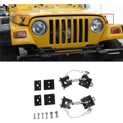 Hood Latches Anti-Theft Hood Catch Lock for Jeep Wrangler TJ 1997 1998 1999 2000 2001 2002 2003 2004 2005 2006 Car Accessories