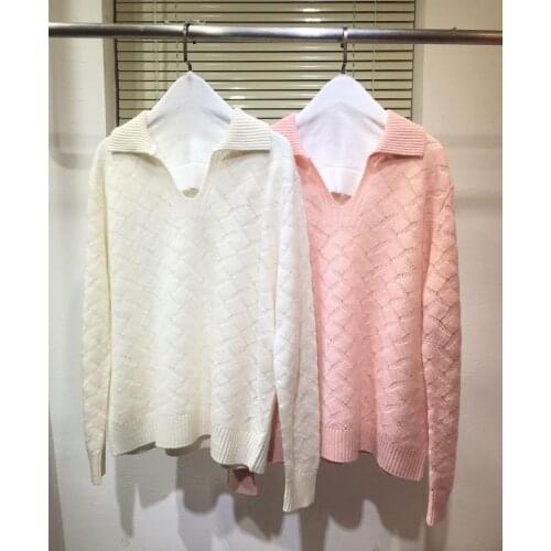 Runway Designer 2020 New Cashmere Sweaters Pullover V-Neck Women Spring Winter Female Knitted Jumper Christmas Clothes