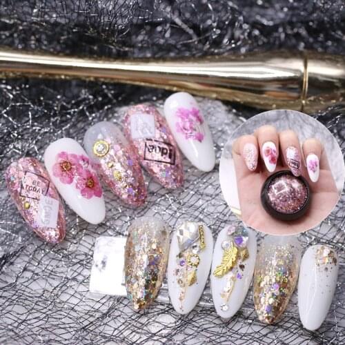 1 Box Nail Art Glitter Powder Mermaid Sequins Sparkly Iridescent Pigment Japanese Style Flakes Nail Art Decoration