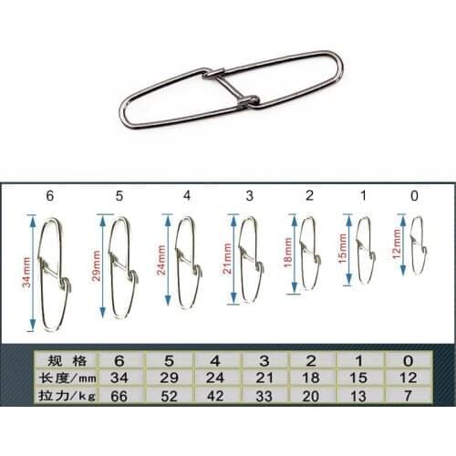 100 Pcs Diamond Snap Connector Fishing Barrel Swivel Hooked Safety Snap Pins Fishing Tackle Accessories