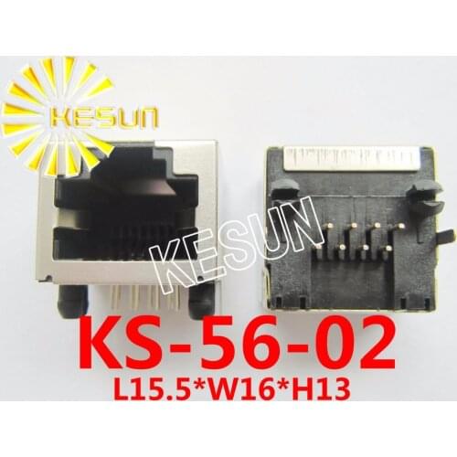 120PCS x RJ45 56 without LED 8P8C 8Pin Metal PCB Right Angle Board Jack Modular Female Network Socket Connector