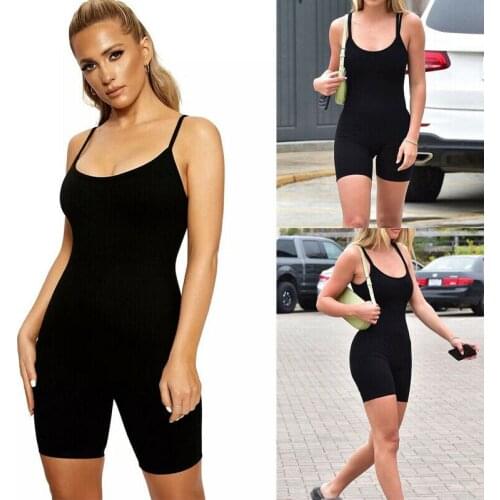 2020 Black Sling Siamese Workout Clothes Sexy Stretch Yoga Sportswear Womens Tracksuits Fitness Jumpsuit Vest Yoga Sets Outwear