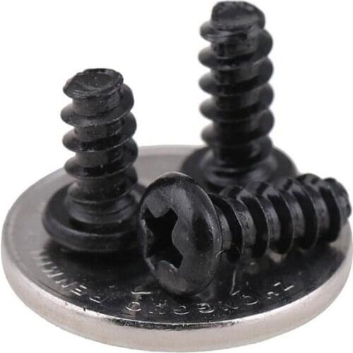 30pcs M2.3 Phillips round head flat tail mechanical screw cross furniture decorative screws black 6mm-10mm length