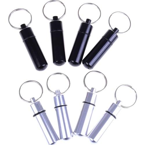 4pcs/lot Portable WaterProof Mini Aluminum Keychain Tablet Storage Box Bottle Case Holder High Quality
