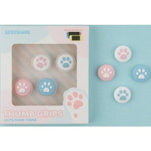 LIENG Geekshare Cute Cat Paw Switch Joy Con Joystick Caps Non-slip NS Silicone Grip Caps For Nintendo Switch Lite 4Pcs
