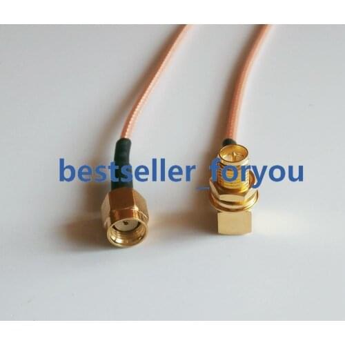 6inch RG316 RPSMA Male To RPSMA Female Jack Right Angle RF Pigtail Cable 15cm