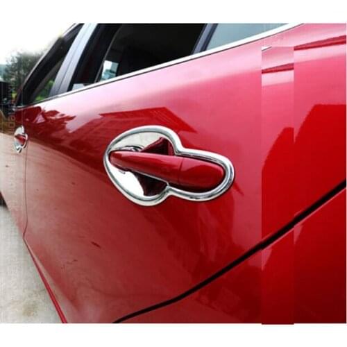 ACCESSORIES FIT FOR Mazda 3 6 AXELA ATENZA 2014 2015 2016 CHROME DOOR HANDLE BOWL COVER CUP CAVITY GARNISH INSERT MOLDING 8PCS