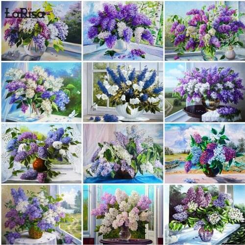 Lilac Flower Diamond Embroidery 5D DIY Diamond Painting Full Square Round Mosaic Cross Stitch Kit Wall Decor Handicraft Gifts