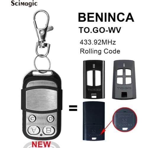 BENINCA TO.GO-WV Remote Control BENINCA TOGO WV Gate Door Opener 433,92Mhz Rolling Code Transmitter Garage Command
