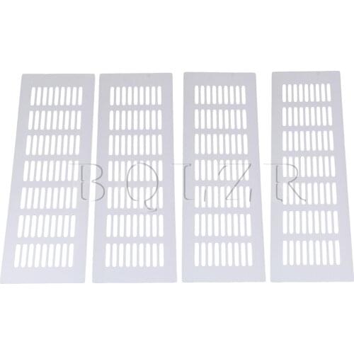 BQLZR 4pcs 11.81 Inch Silver Air Vent Louvred Grille Cover Ventilation Grille