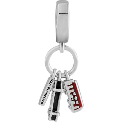 CKK Silver 925 Jewelry Fits Pandora Bracelets San Francisco Highlights Charms Original Sterling Silver Beads