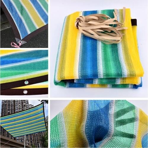 Colorfull Anti-UV Sunshade Net Outdoor Awning Garden Balcony Succulent Plant Cover Shelter Shading Net Swimming Pool Shade Sail
