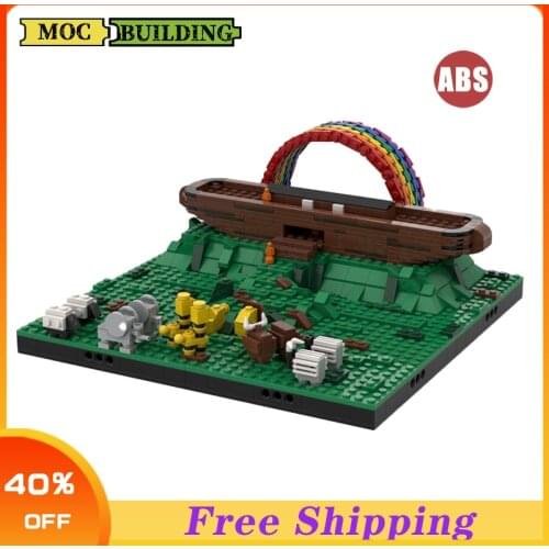 Kids Movie Creative Blocks Noahs Rainbow Ark Moc Blocks The Ship Assembling Model Education Building Blocks Children Toys Gift