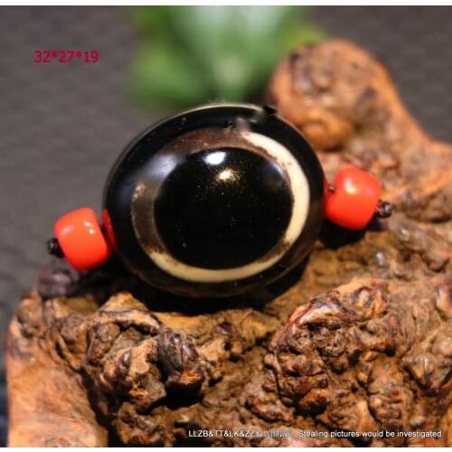 Energy Magic Tibetan natural Old Agate Colorful Goat Eye Totem dZi Bead Pendant Timestown UPD210607A53
