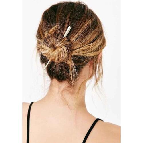 European and American fashion simple jewelry with fashion popular metal rod hairpin hair accessories for women gifts